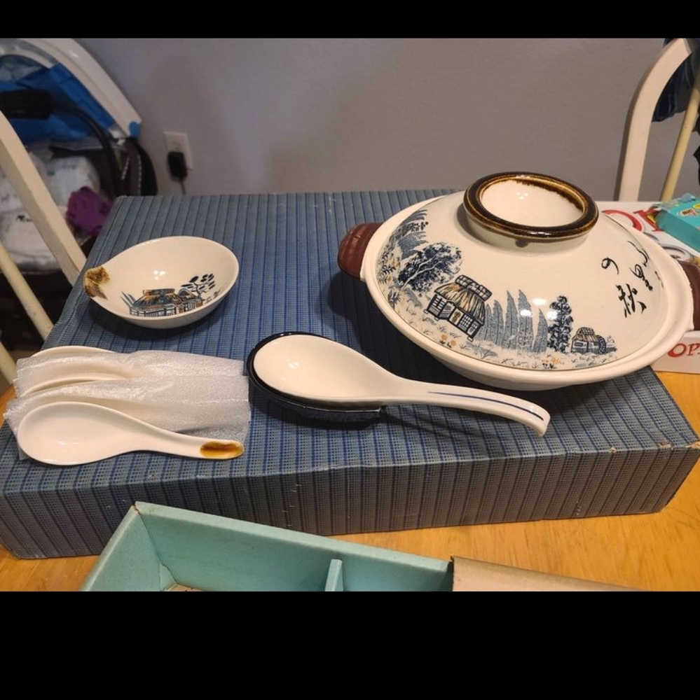 Vintage 50s-70s Handmade/Hand painted Clay Japanese Earthenware from Japan